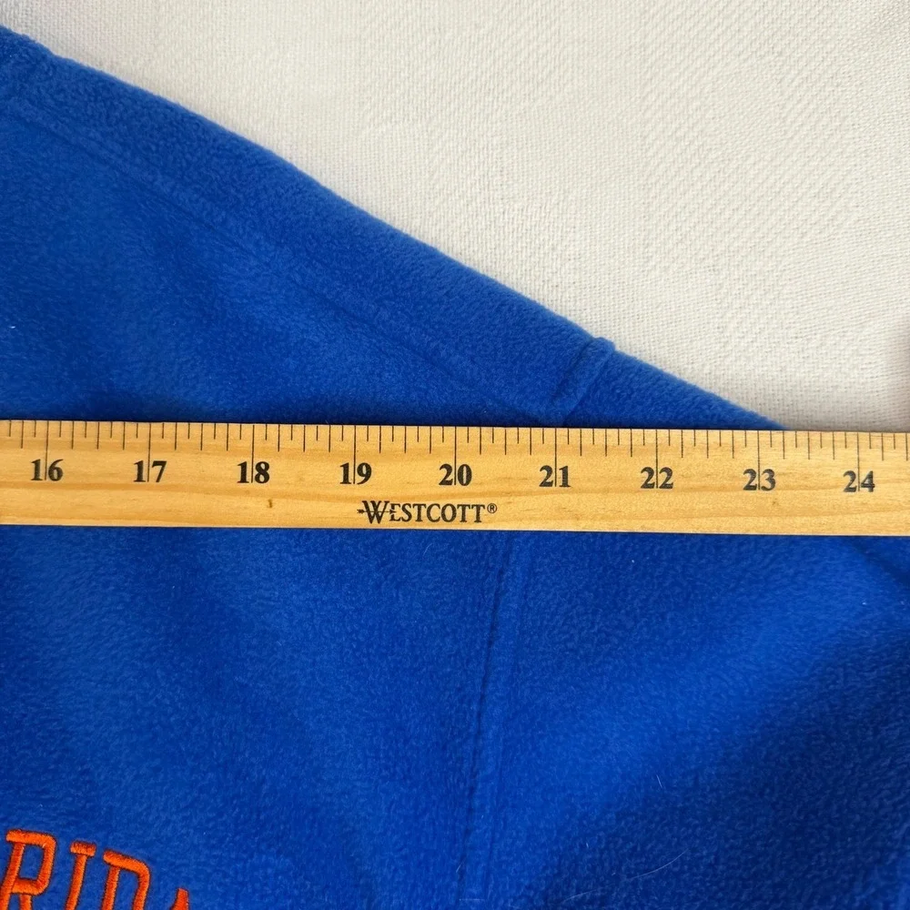 NCAA Florida Gators Fleece Quarter Zip Pullover Blue Orange Mens Large